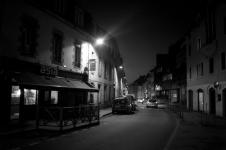 photo noir et blanc de la rue jean jaures à quimper