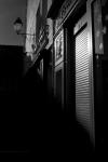 photo noir et blanc de la rue de la halle à quimper