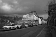 photo noir et blanc de la rue de la providence quimper